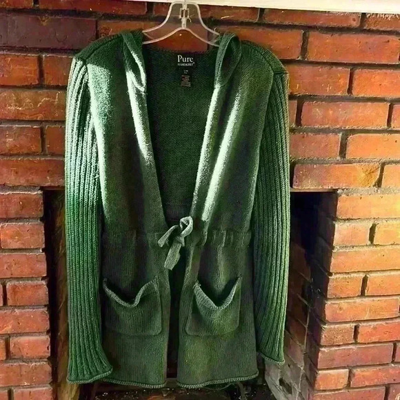 Pure handknit Sweaters - Pure Handknit, woman’s S/M green cardigan​